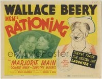3z249 RATIONING TC 1944 great Al Hirschfeld art of Wallace Beery + photo with Marjorie Main!