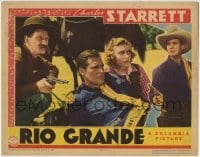 3z813 RIO GRANDE LC 1938 c/u of Charles Starrett & Ann Doran by guy crouching with gun in hand!