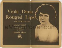 3z262 ROUGED LIPS TC 1923 great close up of Viola Dana, orphan turned chorus girl, rare!