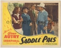 3z830 SADDLE PALS LC 1947 Gene Autry, Lynne Roberts & young girl with two men wearing suits!