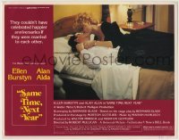 3z833 SAME TIME NEXT YEAR LC 1978 great image of Alan Alda & Ellen Burstyn kissing in bed!