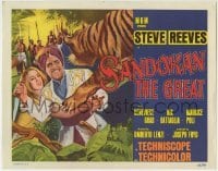 3z269 SANDOKAN THE GREAT TC 1965 Umberto Lenzi, great art of tiger leaping at Steve Reeves!