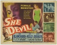 3z277 SHE DEVIL TC 1957 sexy inhuman female monster who destroyed everything she touched!