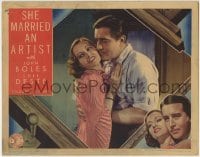3z844 SHE MARRIED AN ARTIST LC 1937 best romantic close up of John Boles & beautiful Luli Deste!