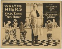 3z282 SIXTY CENTS AN HOUR TC 1923 Walter Hiers & Jacqueline Logan screwball comedy, cool diner art!