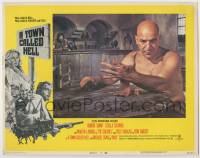 3z933 TOWN CALLED HELL LC 1971 close up of barechested Telly Savalas showing his wounded hand!