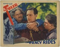 3z934 TRACY RIDES LC 1935 great close up of sheriff Tom Tyler attacked by two men!
