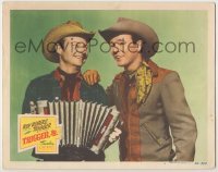 3z937 TRIGGER JR. LC #4 1950 great close up of smiling Roy Rogers & accordion player!