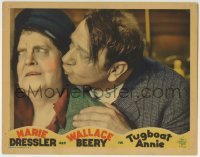 3z939 TUGBOAT ANNIE LC 1933 super close up of Wallace Beery nuzzling Marie Dressler wearing cap!