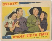3z944 UNDER FIESTA STARS LC 1941 cowboys Gene Autry & Smiley Burnette both have pretty girls!