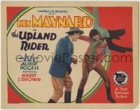 3z329 UPLAND RIDER TC 1928 Ken Maynard fighting two bad guys & flipping one over his back!