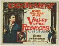 3z331 VALLEY OF THE REDWOODS TC 1960 Ed Nelson standing with a gun, excitement rages full-blast!