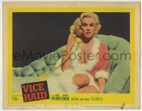3z955 VICE RAID LC #6 1960 sexiest portrait of barely-dressed phony model Mamie Van Doren w/phone!