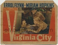 3z956 VIRGINIA CITY LC R1944 Errol Flynn watches Miriam Hopkins help wounded Randolph Scott!
