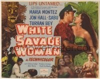 3z340 WHITE SAVAGE TC R1953 sexy Maria Montez in sarong, Jon Hall, Sabu, White Savage Woman!