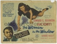 3z347 WOMAN IN THE WINDOW TC 1944 Fritz Lang, Edward G. Robinson, sexy Joan Bennett with scissors!