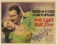 3z353 YOU CAN'T BEAT LOVE TC 1937 romantic close up of Preston Foster & pretty Joan Fontaine!