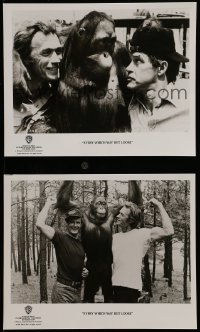 4a908 EVERY WHICH WAY BUT LOOSE 2 TV 8x10 stills R1990 Clint Eastwood & Clyde the orangutan!