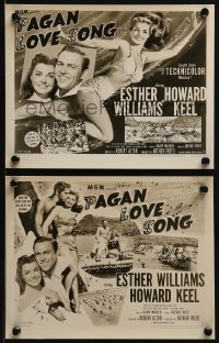 4a956 PAGAN LOVE SONG 2 8x10 stills 1950 Esther Williams in tropics, both with poster art!