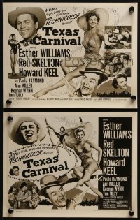 4a984 TEXAS CARNIVAL 2 8x10 stills 1950 Esther Williams, Red Skeleton, both with poster art!