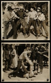 4a797 BOOTHILL BRIGADE 3 8x10 stills 1937 great images of cowboy Johnny Mack Brown in huge fight!