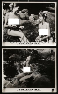 4a498 MERMAIDS OF TIBURON 7 8x10 stills R1968 cool images of sexy topless mermaid & scuba divers!