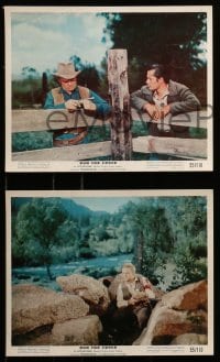 4a143 RUN FOR COVER 4 color 8x10 stills 1955 James Cagney, John Derek, directed by Nicholas Ray!