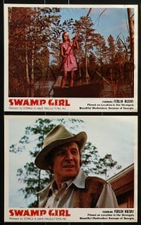 4a098 SWAMP GIRL 8 color 8x10 stills 1971 Ferlin Husky, wild times in the Okefenokee Swamps!