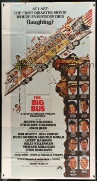 4b539 BIG BUS int'l 3sh 1976 Jack Davis art, the first disaster movie where everyone dies laughing!