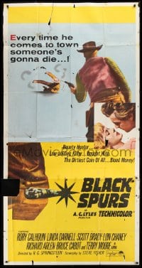4b546 BLACK SPURS 3sh 1965 every time Rory Calhoun comes to town, someone's gonna die!