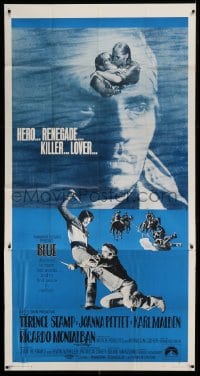 4b555 BLUE 3sh 1968 cowboy Terence Stamp is a hero, renegade, killer & lover, English western!