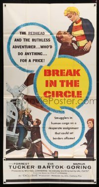 4b565 BREAK IN THE CIRCLE 3sh 1957 Val Guest, smugglers in human cargo could set borders aflame!