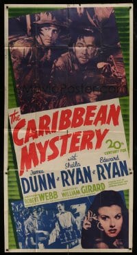4b583 CARIBBEAN MYSTERY 3sh 1945 James Dunn & Sheila Ryan in a swampland horror, Nicholas Ray!