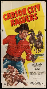 4b585 CARSON CITY RAIDERS 3sh 1948 art of cowboy Allan Rocky Lane, directed by Yakima Canutt!