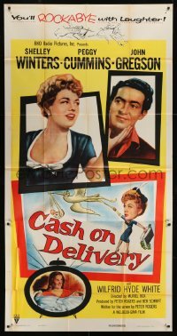 4b586 CASH ON DELIVERY style A 3sh 1956 Shelley Winters, Peggy Cummins, John Gregson, English comedy!