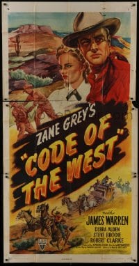 4b594 CODE OF THE WEST 3sh 1947 Zane Grey, art of cowboy James Warren & pretty Debra Alden!