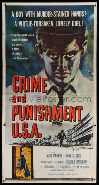 4b605 CRIME & PUNISHMENT U.S.A. 3sh 1959 introducing George Hamilton, from the world-famed novel!