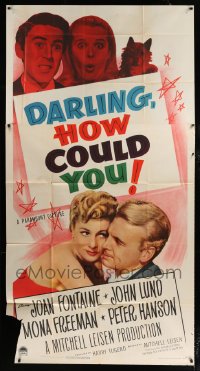 4b612 DARLING, HOW COULD YOU! 3sh 1951 Joan Fontaine, John Lund, from James M. Barrie play!