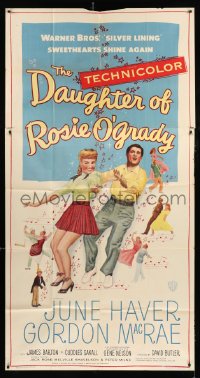 4b613 DAUGHTER OF ROSIE O'GRADY 3sh 1950 art of Gordon MacRae & sexy June Haver dancing!