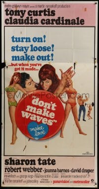 4b623 DON'T MAKE WAVES style B 3sh 1967 Tony Curtis with super sexy Sharon Tate & Claudia Cardinale!