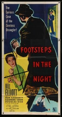 4b642 FOOTSTEPS IN THE NIGHT 3sh 1957 Bill Elliott, the curious case of the Careless Strangler!
