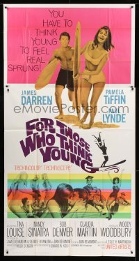 4b643 FOR THOSE WHO THINK YOUNG 3sh 1964 James Darren, Paul Lynde, Tina Louise, Bob Denver, surfing!