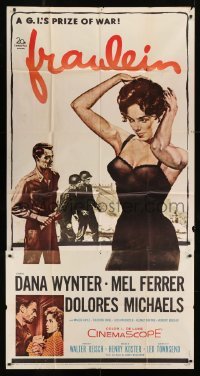 4b648 FRAULEIN 3sh 1958 sexy half-dressed Dana Wynter is a World War II G.I.'s prize of war!