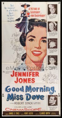 4b667 GOOD MORNING MISS DOVE 3sh 1955 art of smiling teacher Jennifer Jones & her students!