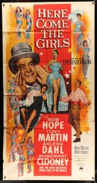 4b686 HERE COME THE GIRLS 3sh 1953 Bob Hope, Tony Martin & most beautiful showgirls!