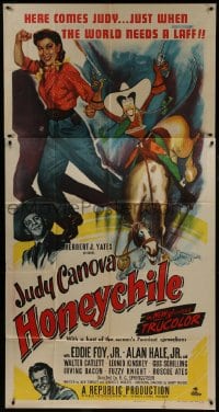 4b690 HONEYCHILE 3sh 1951 wonderful artwork of cowgirl Judy Canova on horse by Al Hirschfeld!