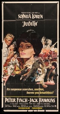4b718 JUDITH 3sh 1966 Daniel Mann directed, McCarthy art of sexy Sophia Loren & Peter Finch!