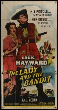 4b726 LADY & THE BANDIT 3sh 1951 full-length Louis Hayward as Dick Turpin & Patricia Medina!