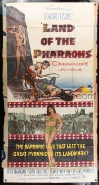 4b729 LAND OF THE PHARAOHS 3sh 1955 sexy Egyptian Joan Collins wearing bikini by pyramids, Hawks