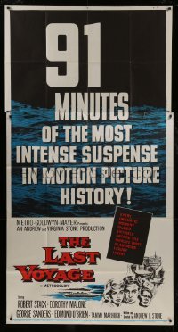 4b735 LAST VOYAGE 3sh 1960 91 minutes of the most intense suspense in motion picture history!